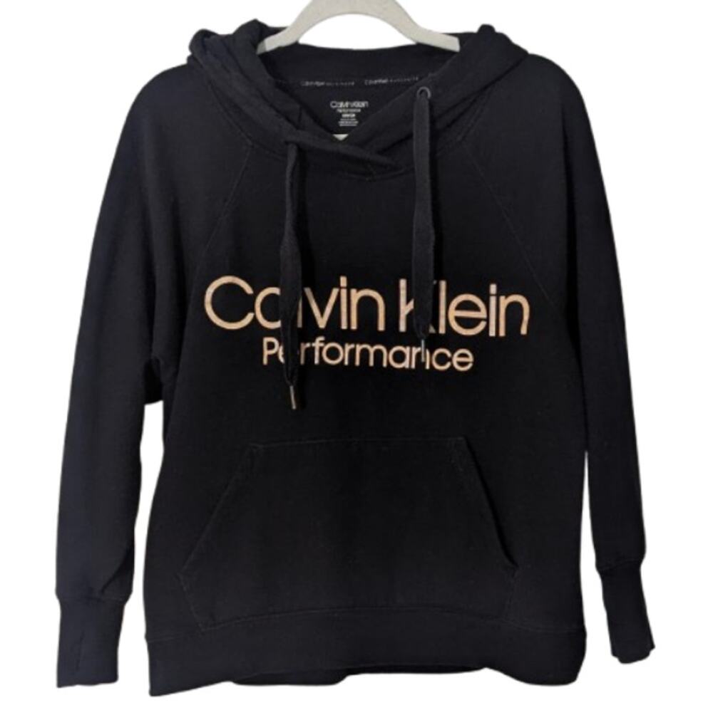 CALVIN KLEIN Performance Cotton Blend Hoodie Sweatshirt Size SMALL